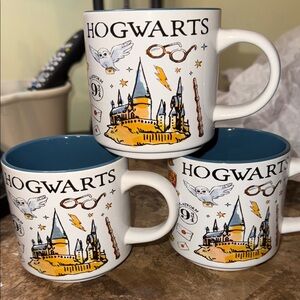Lot of 3 - Harry Potter Hogwarts Themed Mug Set